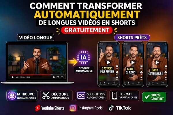 Comment transformer automatiquement de longues vidéos en shorts gratuitement
